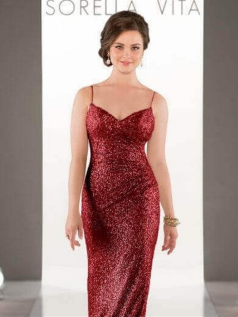 Sorella Vita Bridesmaids Sequin 8884 Crimsom 8884 Size 10